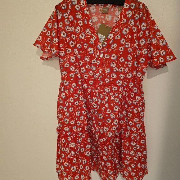 Hugo Boss 100% Cotton Summer Mini Dress Size 4 (New With Tags) - Picture 2 of 5